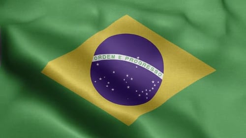 Realistic Waving Brazil Flag Seamless Loop