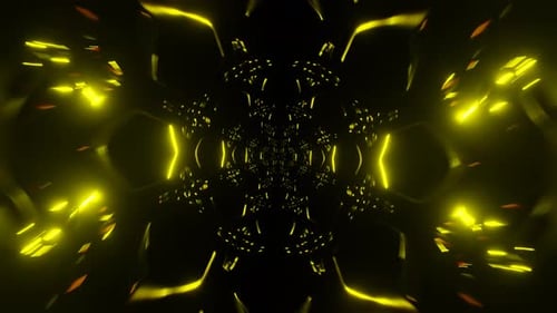 Vibrant Geometric Neon Light Tunnel Animation