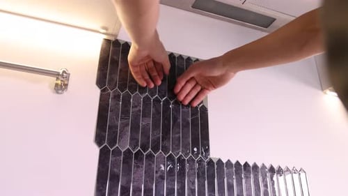 Applying Stylish Black Marble Peel and Stick Tile