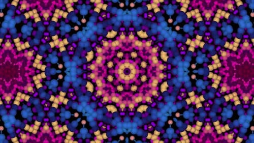 Colorful Abstract Spheres Kaleidoscope Pattern