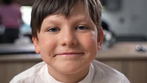 Portrait of Smiling Caucasian Elementary School Boy