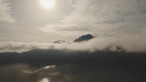 Lake and Volcano at Sunrise Batur