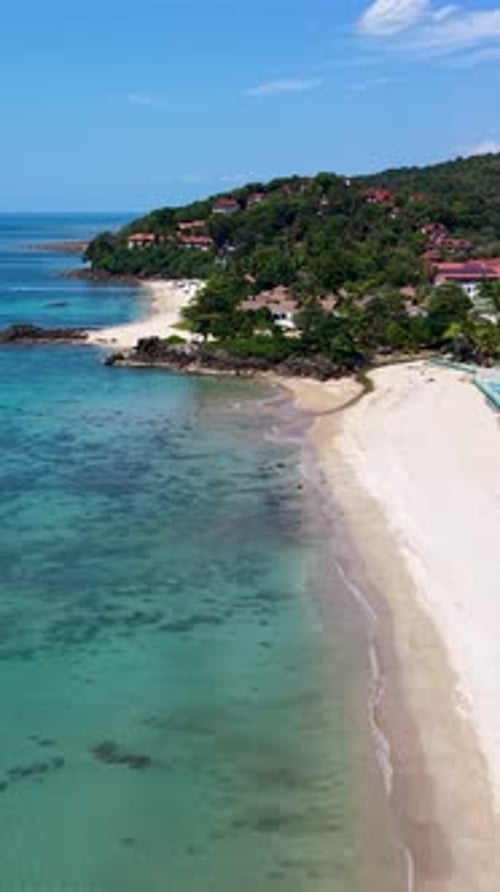 Aerial Drone View of Klong Nin Beach, Koh Lanta Island, Thailand