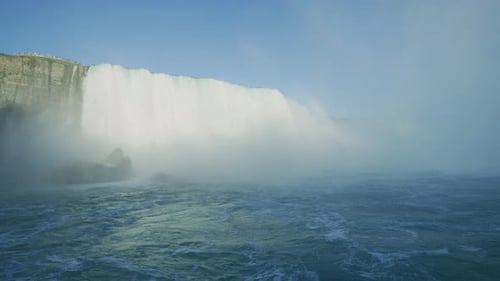 Dense mist of spray at Niagara Falls