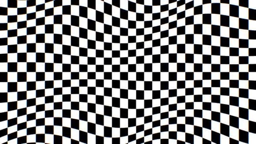 Hypnotic Black and White Checkerboard Warp Loop Background