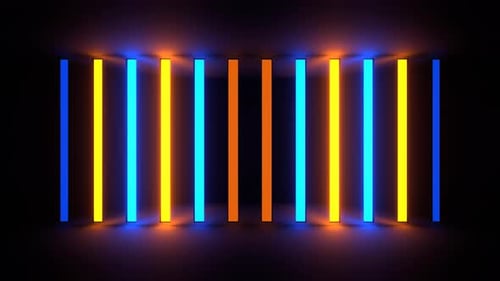 Orange And Blue Neon Lights Wall Background Vj Loop In 4K