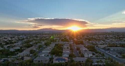 Peaceful Suburban Neighborhood at Golden Hour