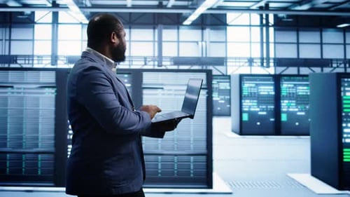 Data Center Worker Fixing Errors Affecting Supercomputers