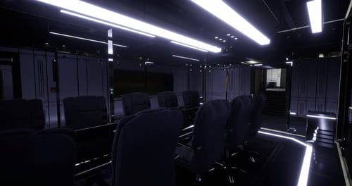 Futuristic Sci-Fi Corporate Meeting Room Environment