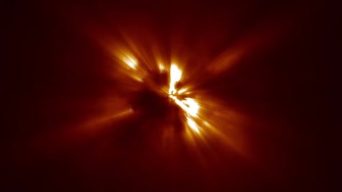 Abstract Golden Light Burst Effect Transition