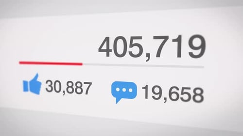 Social Media Views Likes Comments Counter Animation