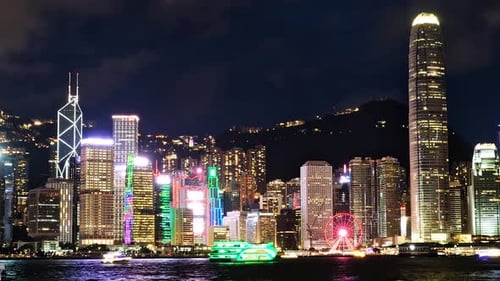 Hong Kong Island from Victoria Harbour by Night 1