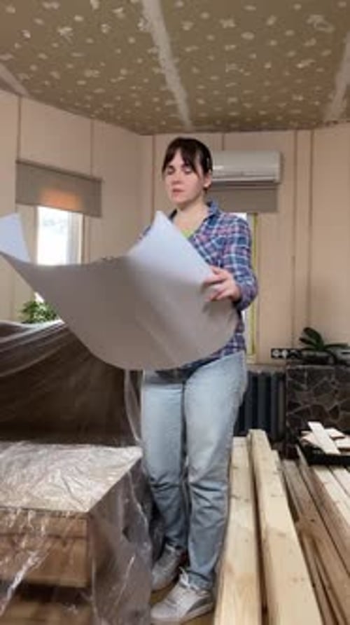Woman DIY in home improvement