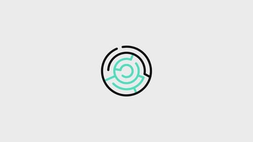 Abstract Circular Maze Logo Reveal Animation