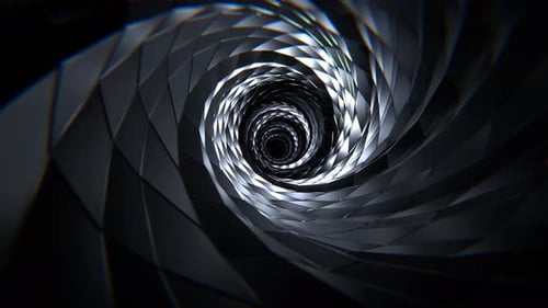 White Spectacular Spiral Sci Fi Tunnel Background VJ Loop l 4K