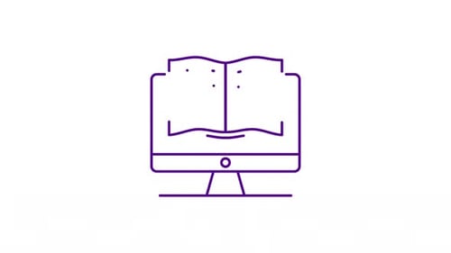 Animated E-Learning Icon Reveal On Monitor