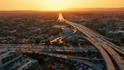 Transport system of modern Los Angeles, California, USA.
