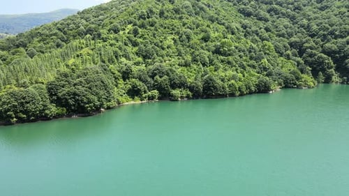 aerial lake cinematic view