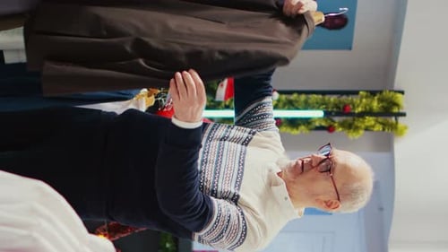 Senior Man Shopping for a Blazer at Store