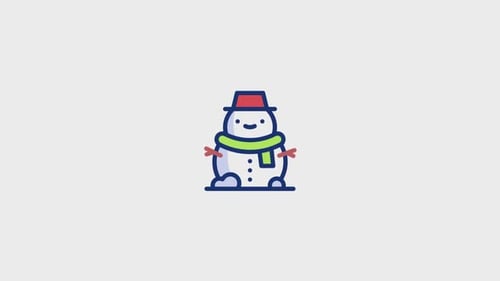 Cute Animated Snowman Icon for Christmas Holidays