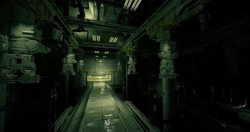 Couloir rempli de vide avec des surfaces qui se détériorent et des murmures abandonnés