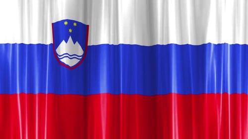 Slovenian Flag Waving Seamless Loop Animation