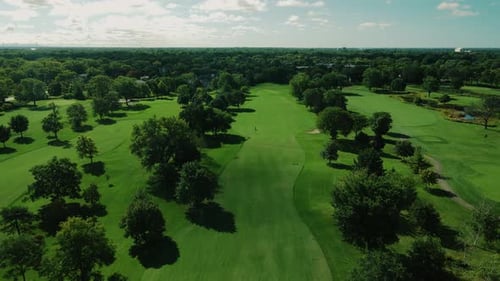 Overview Of Beautiful Wide Green Golf Field, Northbrook , Illinois, Chicago