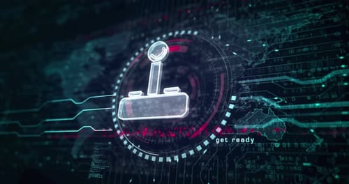 Joystick gaming symbol loop digital concept