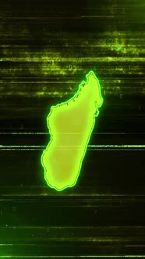 Carte numérique futuriste des problèmes de Madagascar - Vidéo verticale