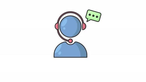 Customer service icon animation, flat unisex customer service animation motion graphic, looped