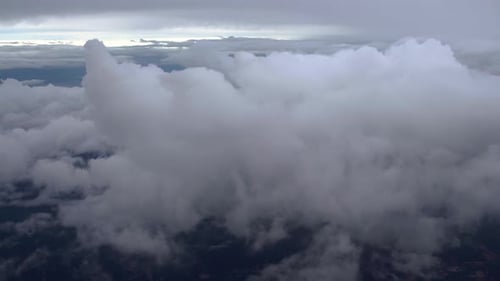 Aerial View of White Fluffy Clouds