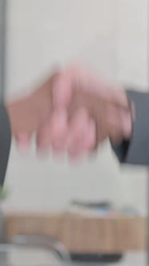 Business People Shaking Hand, Close up, vertical video