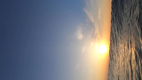 Sea and Sun Sea Water Surface Ripple Waves and Sunny Path Shining Sun Vertical