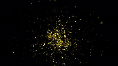 Golden Confetti Explosion for Celebrations and Events