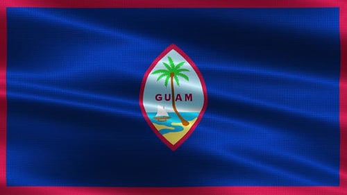 Guam Flag Waving Animation with Realistic Fabric Texture