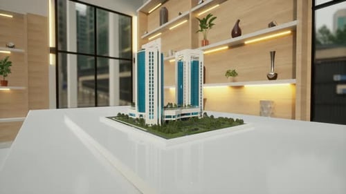 Business Center Building 3D In The Office