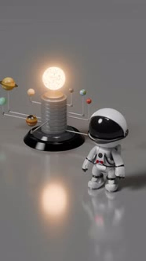 Cartoon Astronaut Loop Animation Satisfying Video