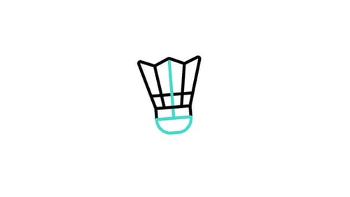 Animiertes Badminton-Symbol