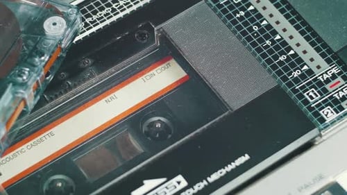 Close Up of a Vintage Audio Cassette Player