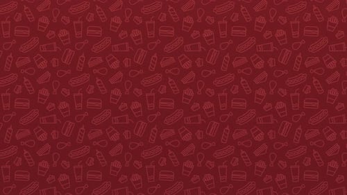 Animated Flat Design Fast Food Pattern Background