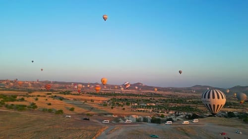 Hot Air Balloons Over Cappadocia - Aerial View 2K