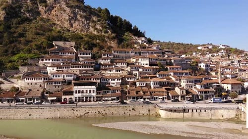 Berat Albania Aerial Cityscape Views