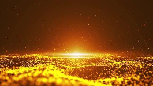 4K 3D animation. Abstract digital particles wave, Digital data network connections technology