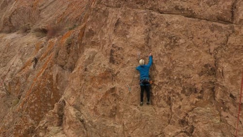Man Climber Rock Climbing