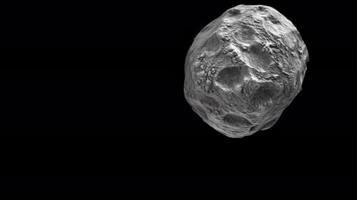 3D Textured Asteroid Rotating in Dark Space