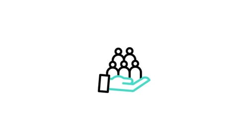 Flat Design Animated Icon of Hand Holding People