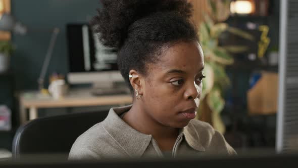 Female Black Software Developer Feeling Tired Working Overtime in ...