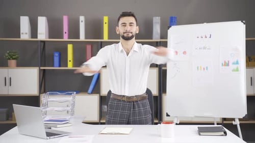 Exercises in the office. Stretching exercises.