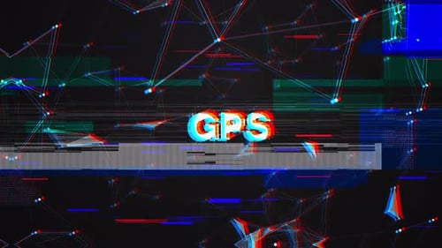 Futuristic Digital Network Background with Glitch Text