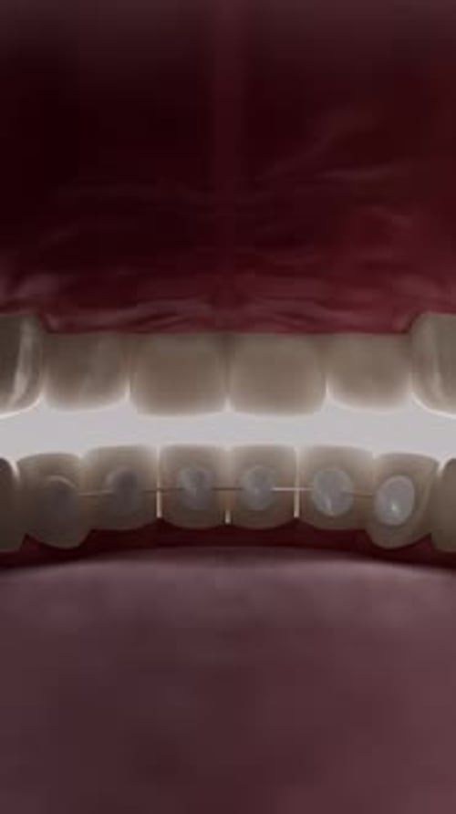 Medical Animation of Braces Application on Human Teeth